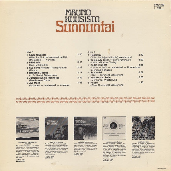 Mauno Kuusisto : Sunnuntai (LP, Album)