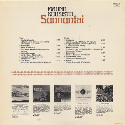 Mauno Kuusisto : Sunnuntai (LP, Album)
