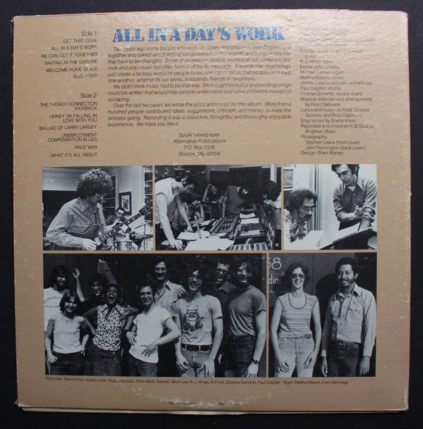Spark Newspaper Staff : All In A Day's Work (LP)