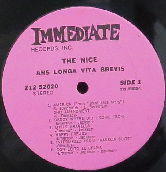 The Nice : Ars Longa Vita Brevis (LP, Album, Pit)