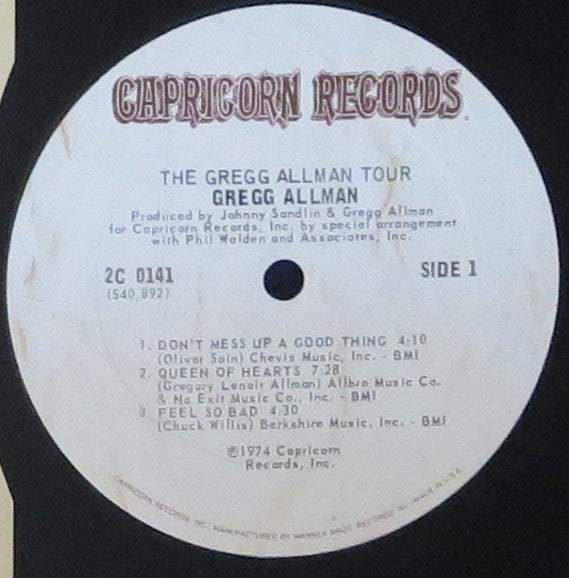 Gregg Allman With Cowboy (6) / Scott Boyer & Tommy Talton : The Gregg Allman Tour  (2xLP, Album, Ter)