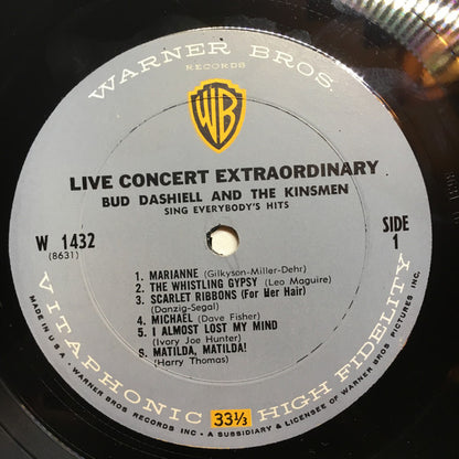 Bud Dashiell & The Kinsmen with Bernie Armstrong Jr. and Everit Herter : Live Concert Extraord!nary - Bud Dashiell & The Kinsmen Sing Everybody's Hits (LP, Mono)