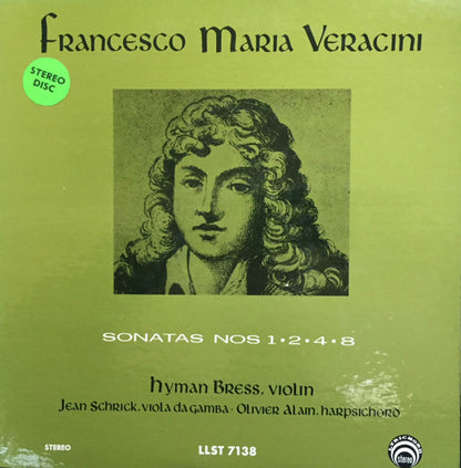 Francesco Maria Veracini : Sonatas Nos 1 -- 2 -- 4 -- 8 (LP)