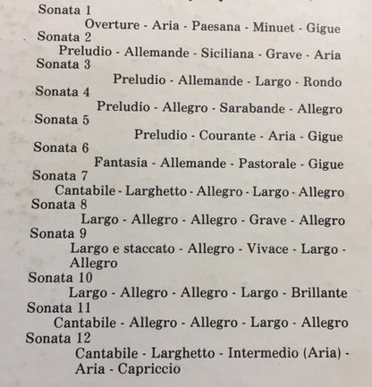 Francesco Maria Veracini : Sonatas Nos 1 -- 2 -- 4 -- 8 (LP)
