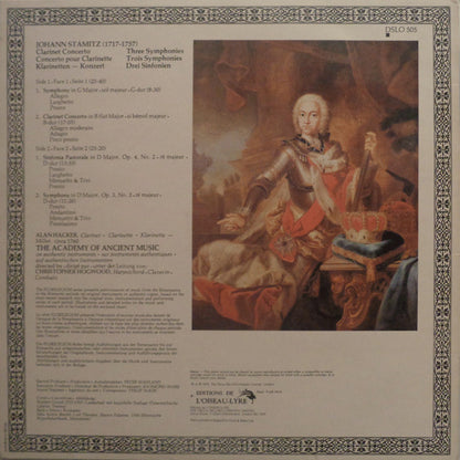 Jan Václav Antonín Stamic - The Academy Of Ancient Music : Clarinet Concerto / Three Symphonies (LP)