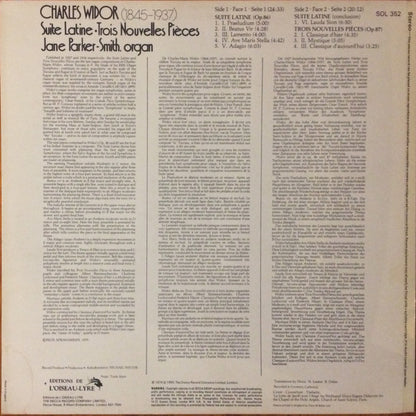 Charles-Marie Widor, Jane Parker-Smith : Suite Latine / Trois Nouvelles Pièces (LP, Album)