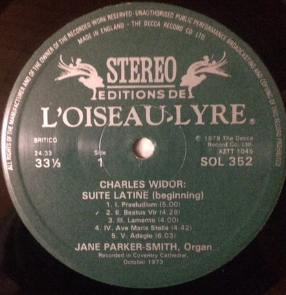Charles-Marie Widor, Jane Parker-Smith : Suite Latine / Trois Nouvelles Pièces (LP, Album)