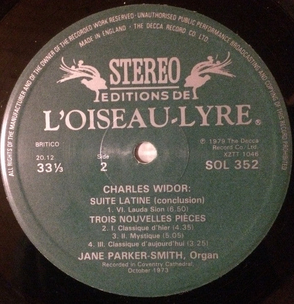 Charles-Marie Widor, Jane Parker-Smith : Suite Latine / Trois Nouvelles Pièces (LP, Album)