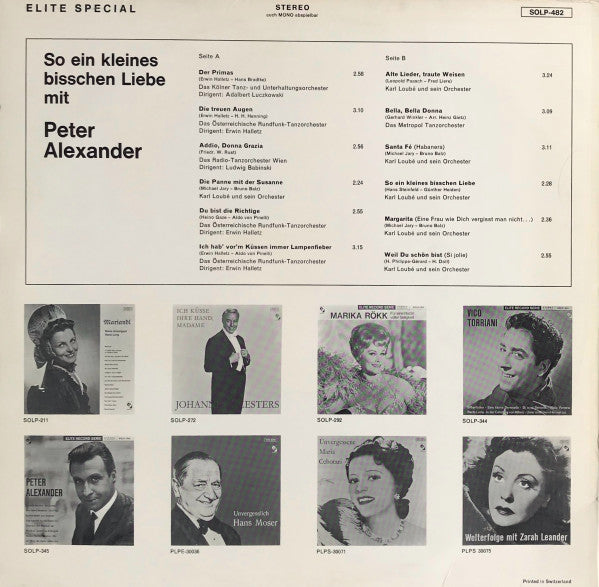 Peter Alexander : So Ein Kleines Bisschen Liebe (LP, Album)