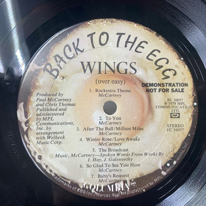 Wings (2) : Back To The Egg (LP, Album, Promo)