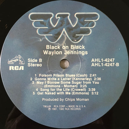 Waylon Jennings : Black On Black (LP, Album, Cus)