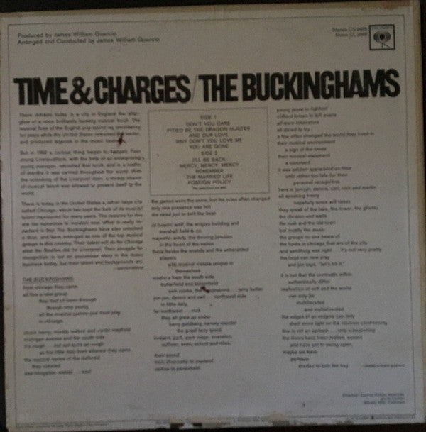 The Buckinghams : Time & Charges (LP, Album, Mono)