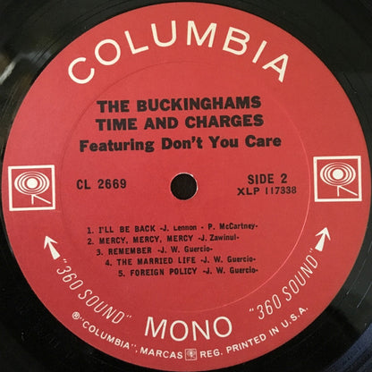 The Buckinghams : Time & Charges (LP, Album, Mono)