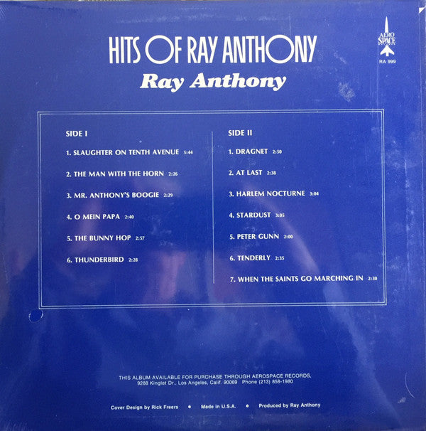 Ray Anthony : Hits Of Ray Anthony (LP, Album)