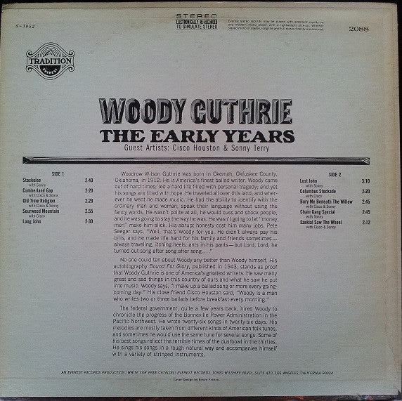 Woody Guthrie : The Early Years (LP, Comp)