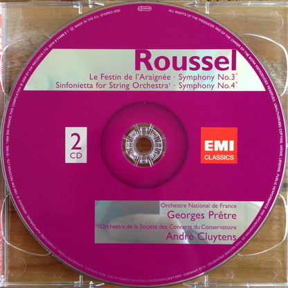 Albert Roussel, Georges Prêtre, Pierre Dervaux (2), André Cluytens : Symphonies 2, 3 & 4 / Bacchus Et Ariane / Le Festin De L'Araignée / Sinfonietta (2xCD, Comp, RM)