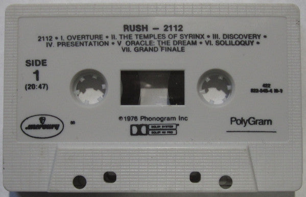 Rush : 2112 (Cass, Album, RE, Dol)