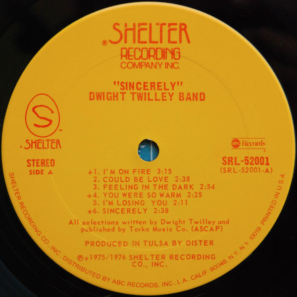 Dwight Twilley Band : Sincerely (LP, Album, San)