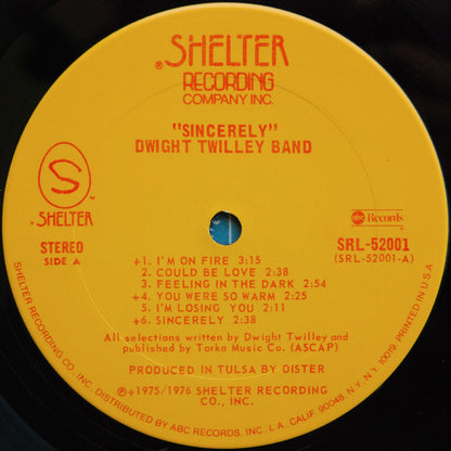 Dwight Twilley Band : Sincerely (LP, Album, San)