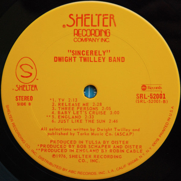Dwight Twilley Band : Sincerely (LP, Album, San)