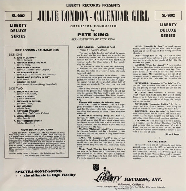 Julie London : Calendar Girl (CD, Album, Ltd, RE, RM, Pap)
