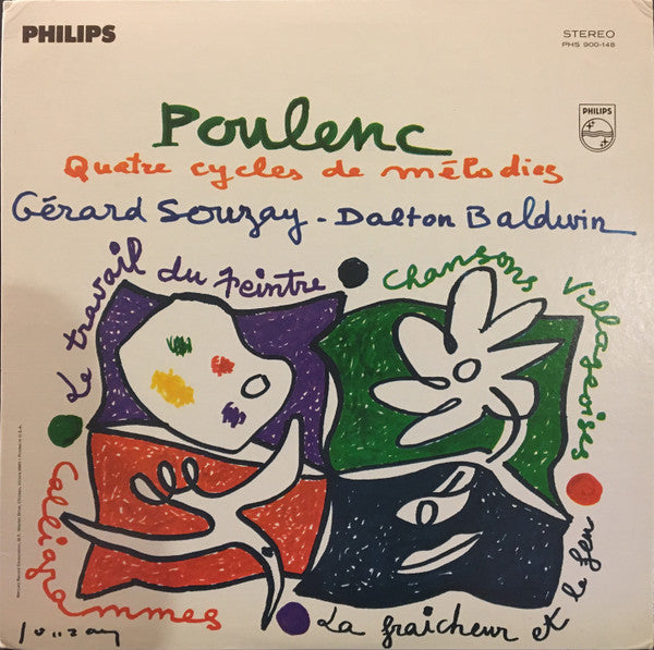 Francis Poulenc - Gérard Souzay - Dalton Baldwin : Quatre Cycles De Mélodies (LP, Album)