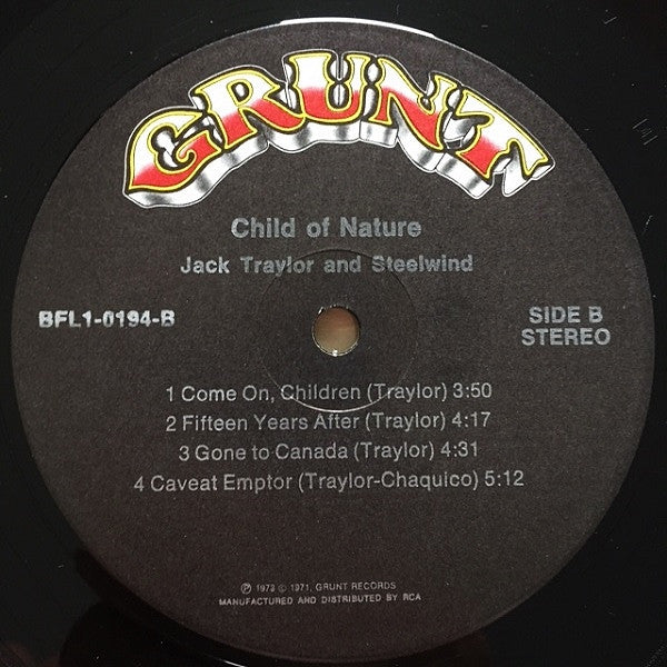 Jack Traylor And Steelwind : Child Of Nature (LP, Album, Ind)