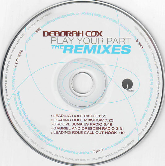 Deborah Cox : Play Your Part (The Remixes) (CD, Maxi, Promo)