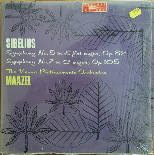 Jean Sibelius, Lorin Maazel, Wiener Philharmoniker : Symphony №5 In E Flat Major, Op. 82 / Symphony №7 In C Major, Op. 105 (LP)
