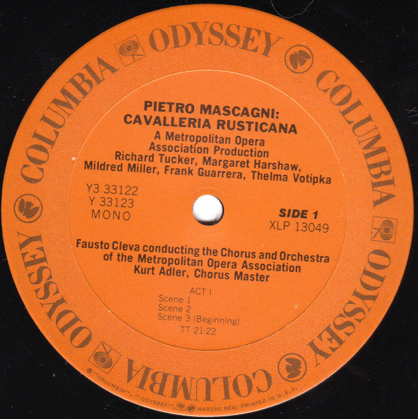 Ruggiero Leoncavallo, Pietro Mascagni, Richard Tucker (2), Lucine Amara, Giuseppe Valdengo, Thomas Hayward, Clifford Harvuot, Margaret Harshaw, Mildred Miller, Frank Guarrera, Thelma Votipka, Fausto Cleva Conducting The Chorus Of The Metropolitan Opera As : Pagliacci / Cavalleria Rusticana (3xLP, Mono + Box)