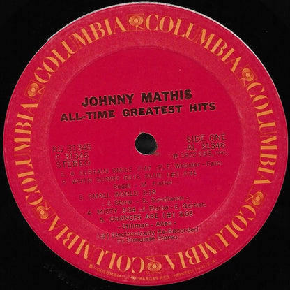 Johnny Mathis : Johnny Mathis' All-Time Greatest Hits (2xLP, Comp, RE, Gat)