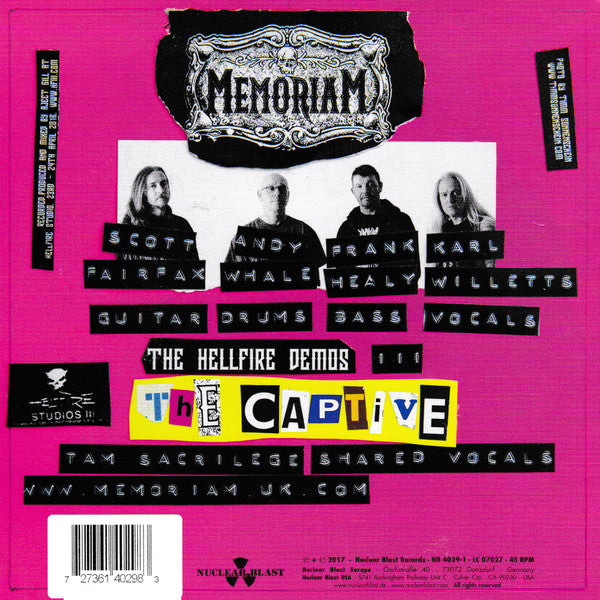 Memoriam : The Hellfire Demos III (7", S/Sided, Etch, Ltd, Blu)