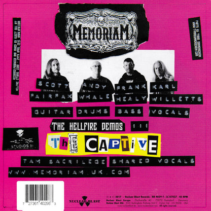 Memoriam : The Hellfire Demos III (7", S/Sided, Etch, Ltd, Blu)