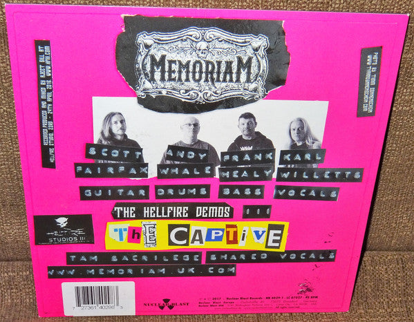 Memoriam : The Hellfire Demos III (7", S/Sided, Etch, Ltd, Blu)