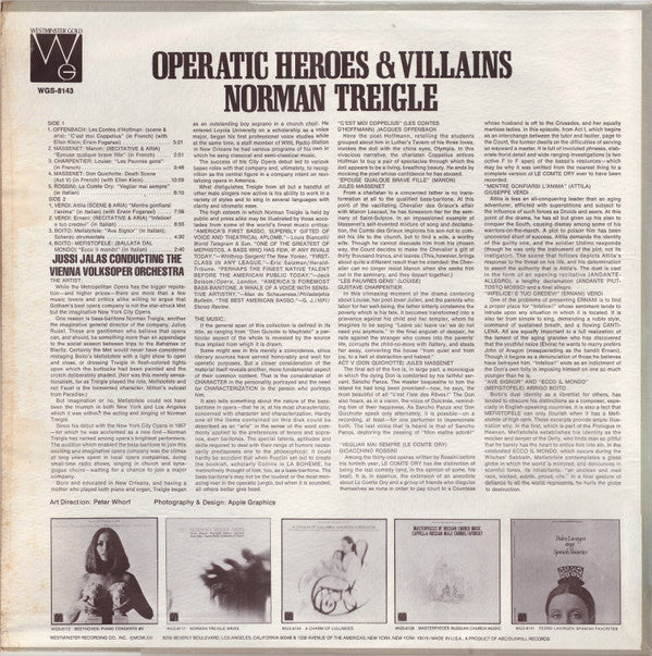 Norman Treigle : Operatic Heroes & Villains (LP, RE)