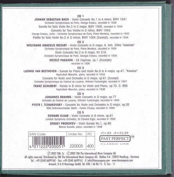 Yehudi Menuhin : Hall Of Fame (5xCD, Comp, Mono, Box)