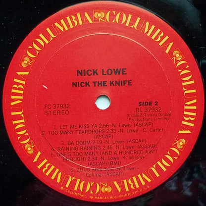 Nick Lowe : Nick The Knife (LP, Album, Car)