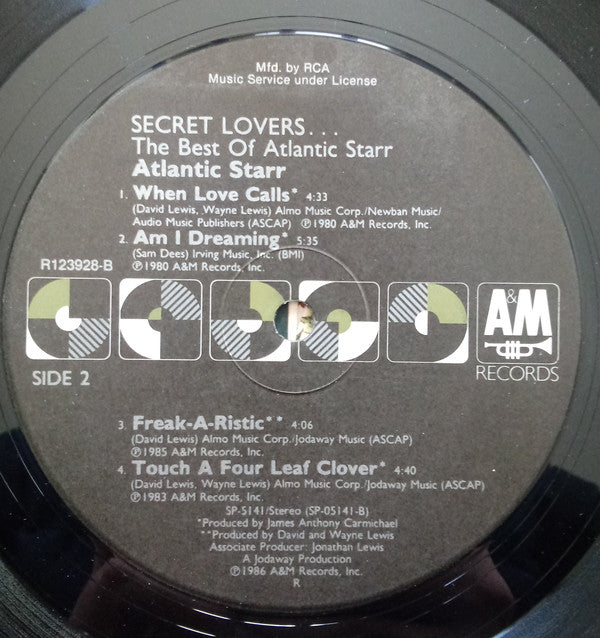 Atlantic Starr : Secret Lovers...The Best Of Atlantic Starr (LP, Album, Comp, Club, RCA)