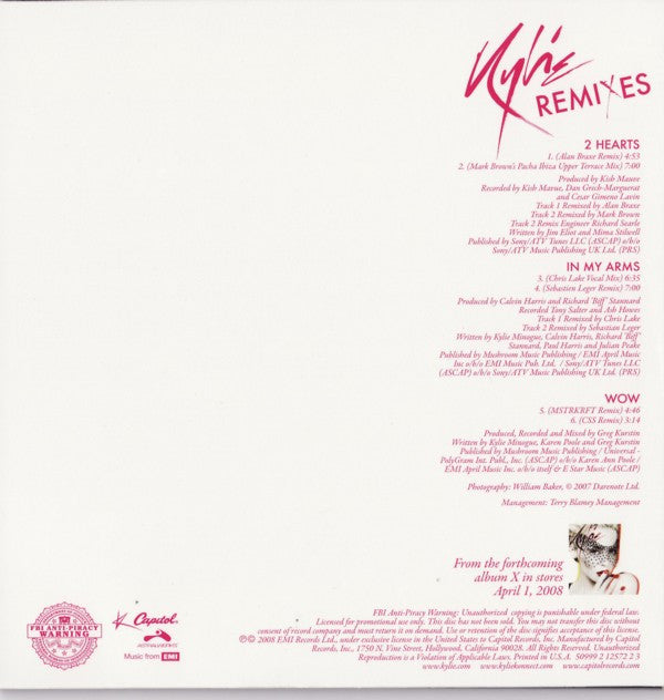 Kylie* : Remixes (CD, Promo, Car)