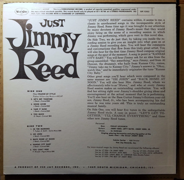 Jimmy Reed : Just Jimmy Reed (LP)