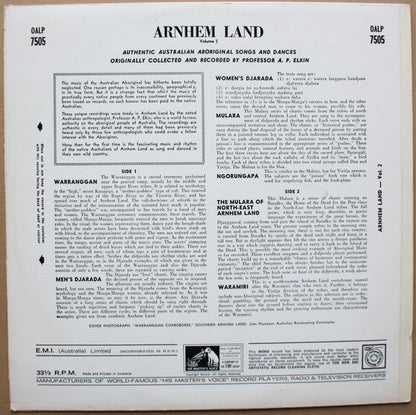 Australian Aborigines : Arnhem Land Volume 2: Authentic Australian Aboriginal Songs And Dances (LP, Mono, RP)