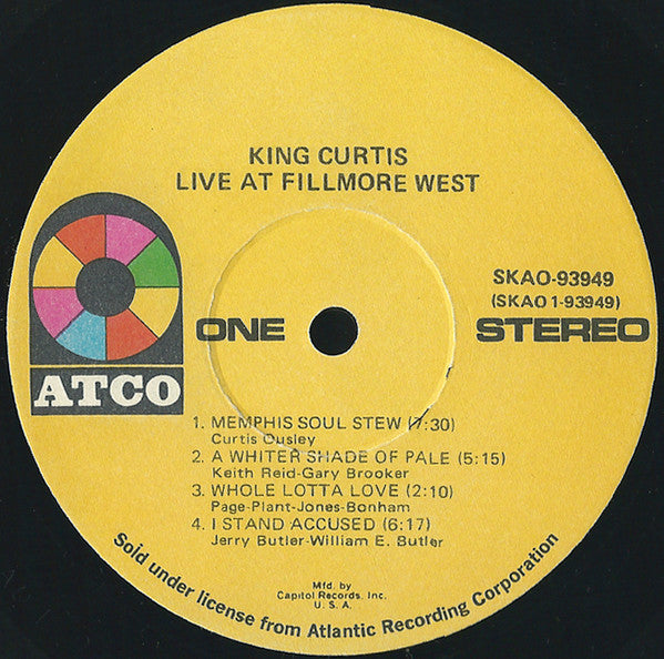 King Curtis : Live At Fillmore West (LP, Album, Club, Gat)