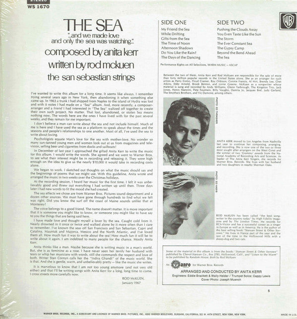 Anita Kerr, Rod McKuen / The San Sebastian Strings : The Sea (LP, Album, RP, San)