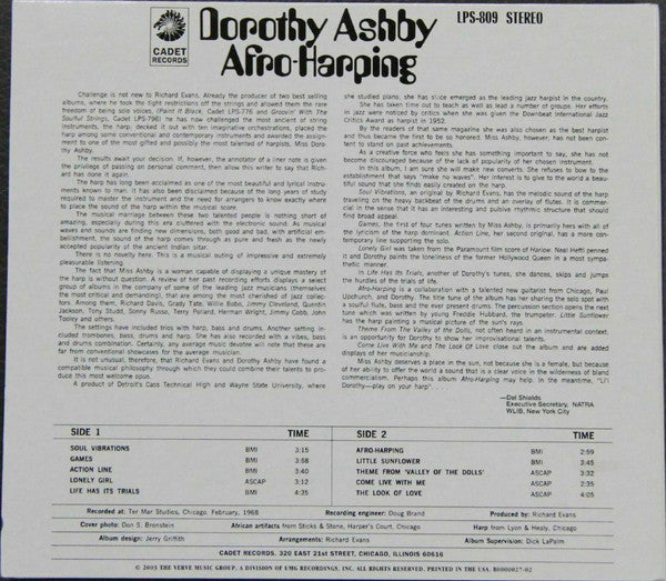 Dorothy Ashby : Afro-Harping (CD, Album, Ltd, RE, RM, Dig)