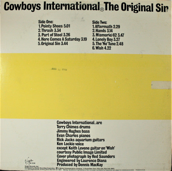 Cowboys International ®* : The Original Sin (LP, Album, MO)
