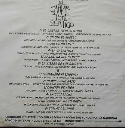 Various : El Cantar Tiene Sentido (LP, Comp, Mono)