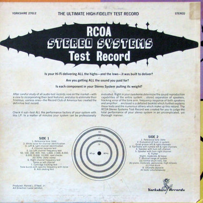 No Artist : RCOA Stereo Systems Test Record (LP)