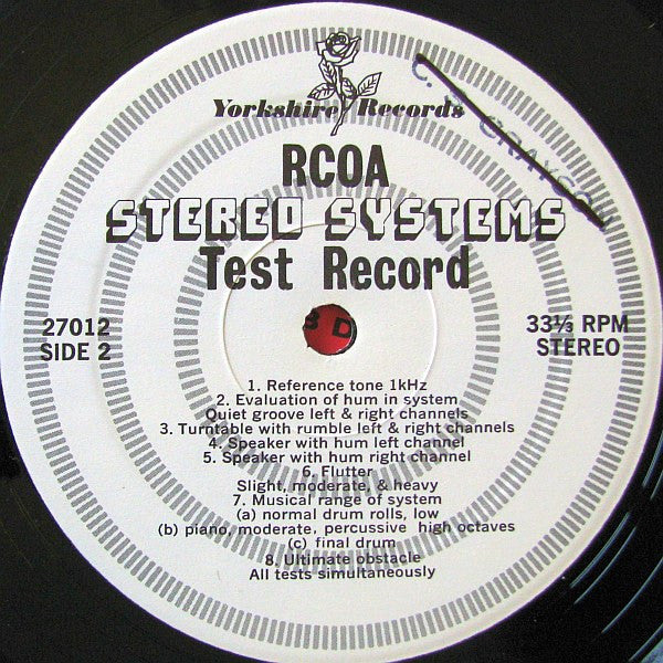 No Artist : RCOA Stereo Systems Test Record (LP)
