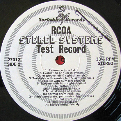 No Artist : RCOA Stereo Systems Test Record (LP)