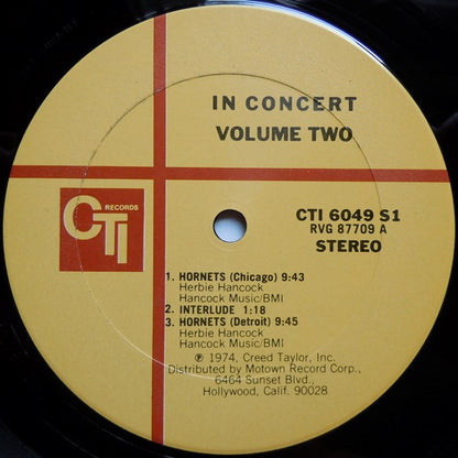 Herbie Hancock / Freddie Hubbard / Stanley Turrentine / Ron Carter / Jack DeJohnette / Eric Gale : In Concert Volume Two (LP, Album)